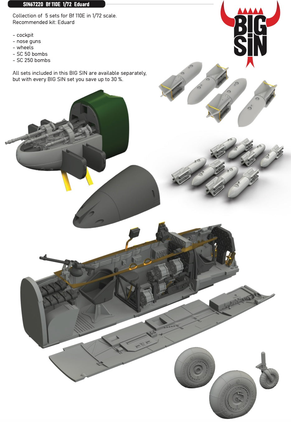 Eduard Brassin SIN67220 1:72 Messerschmitt Bf-110E