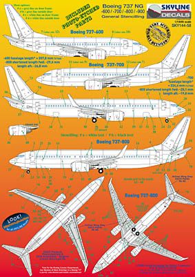 Skyline SKY14058 1:144 Boeing 737NG -600 --> -900 General Stencilling