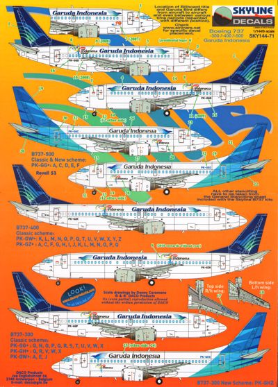 Skyline SKY14071 1:144 Boeing 737 Garuda Indonesia
