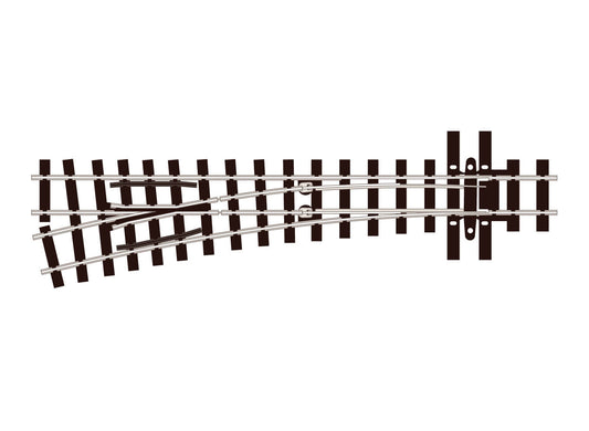 PECO SL-E496 Turnout (Mainline Sleepers), Medium Radius, Left Hand OO Gauge