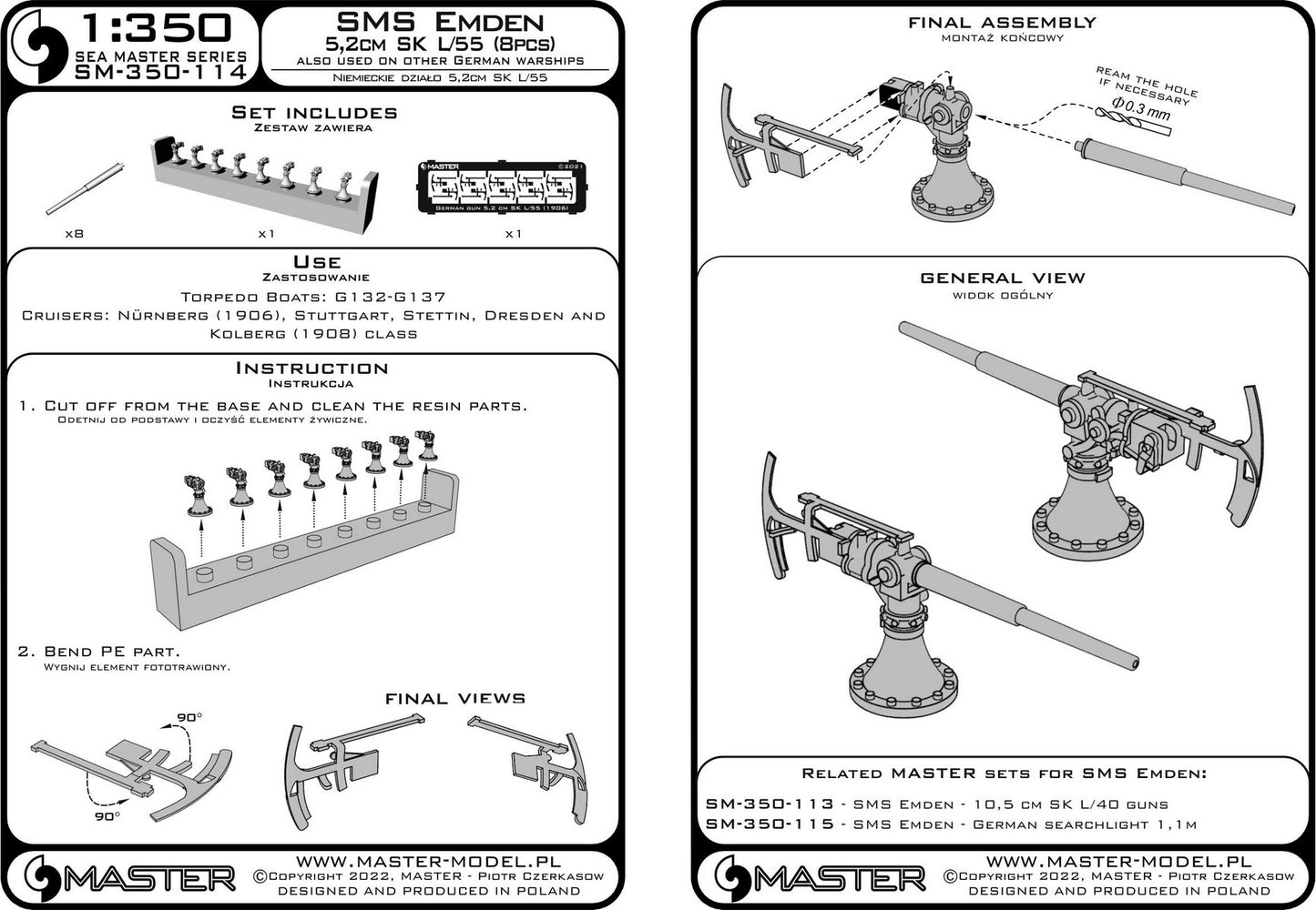 Master SM350-114 1:350 SMS Emden