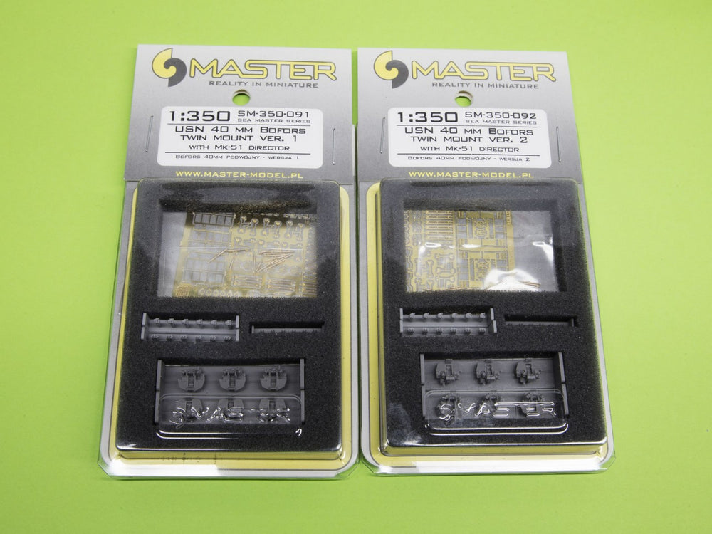 Master SM350-091 1:350 USN 40 mm/56 Bofors twin mount ver.1/with Mk-51 director