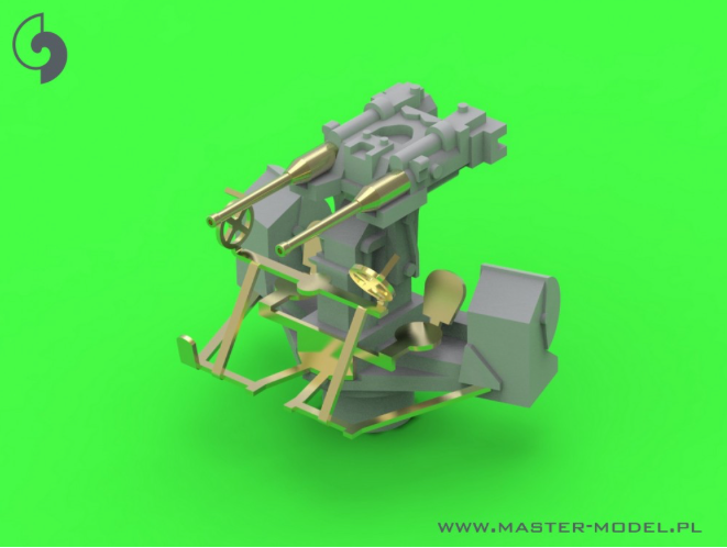 Master SM350-103 1:350 French Twin Mount 37mm/50