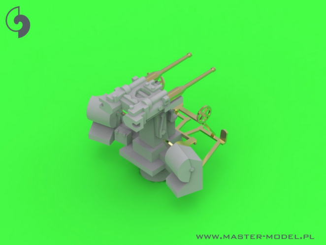 Master SM350-103 1:350 French Twin Mount 37mm/50