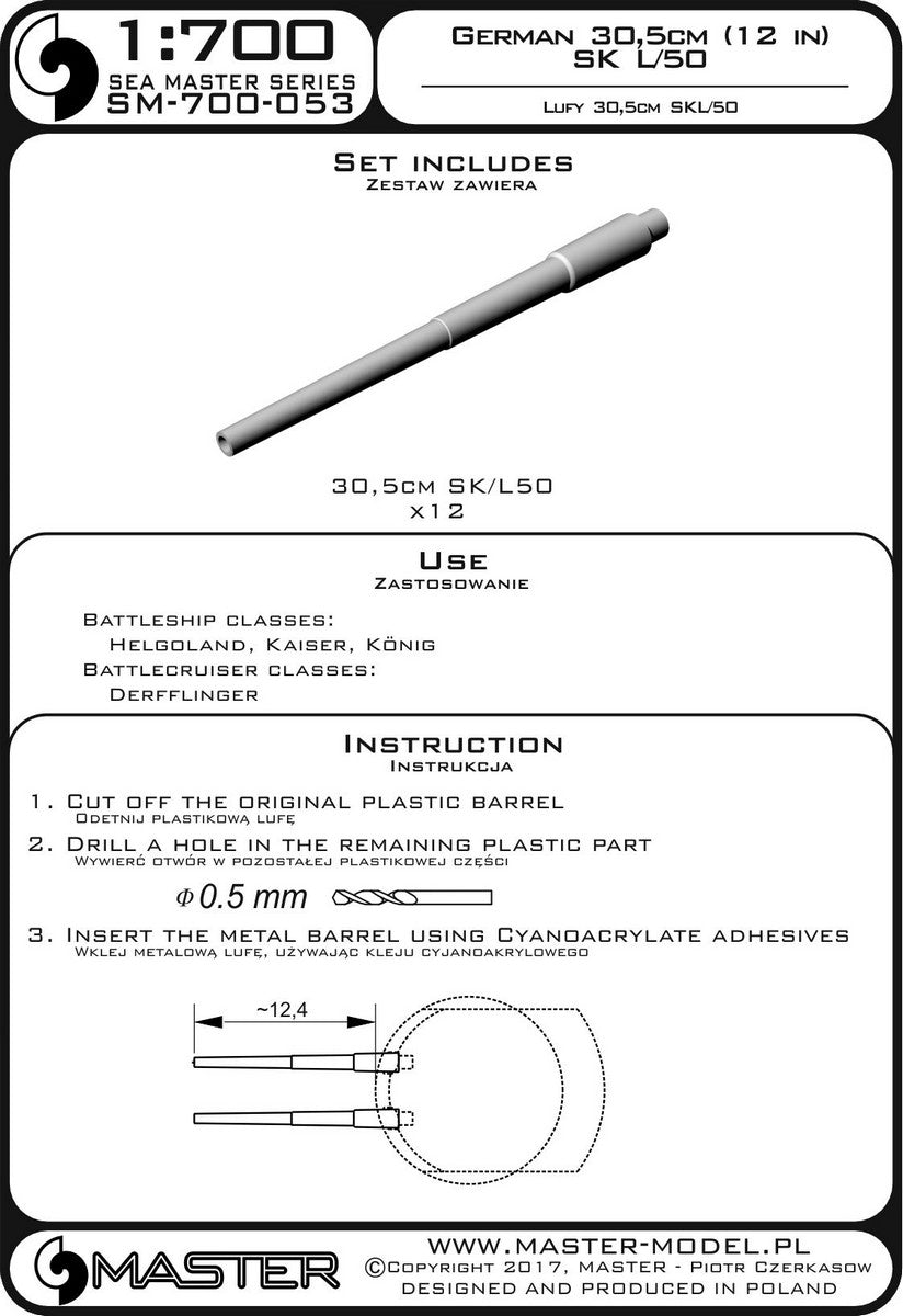 Master SM700-053 1:700 German 30,5cm/50