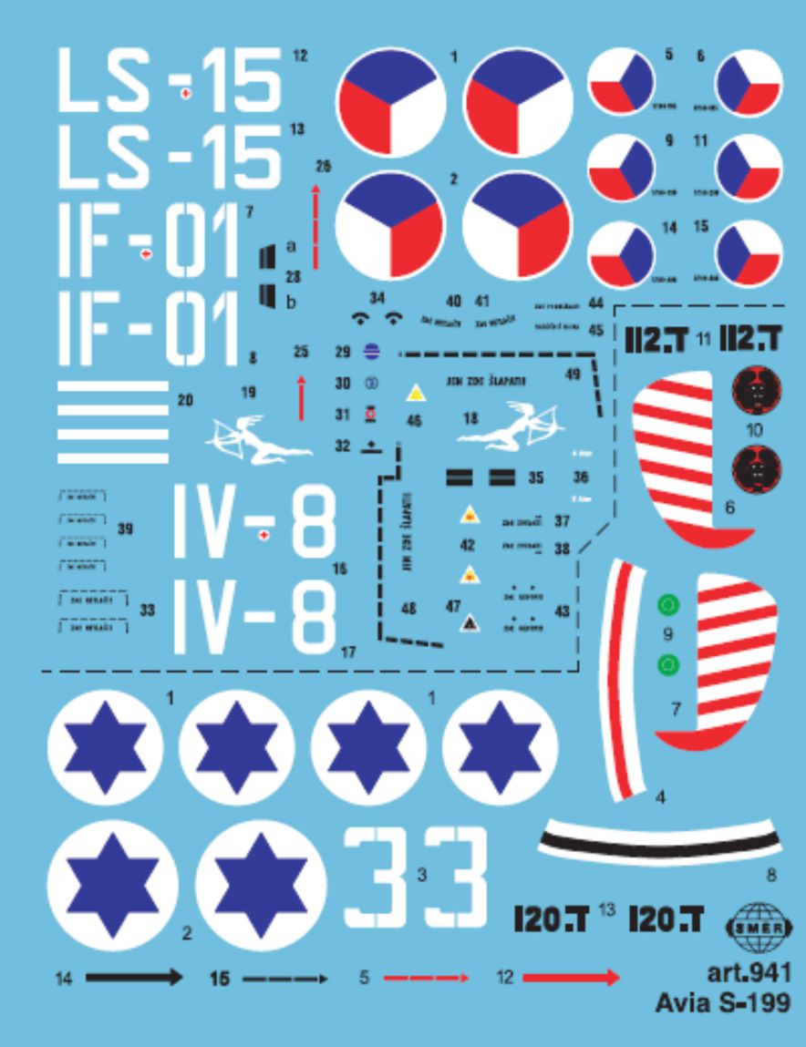 Smer SM72-941 1:72 Avia S-199 'CzAF & Israeli post-war fighter' ex-KP/KOPRO