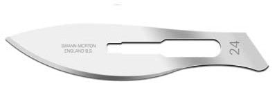 Swann Morton SM9311No.24 Blade fit SM9106 No.2 & SM9107 no.5 pack of 50 blades