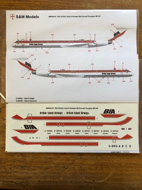 S & M Models SMK44-461 1:144 BIA British Island Airways McDonnell-Douglas MD-83