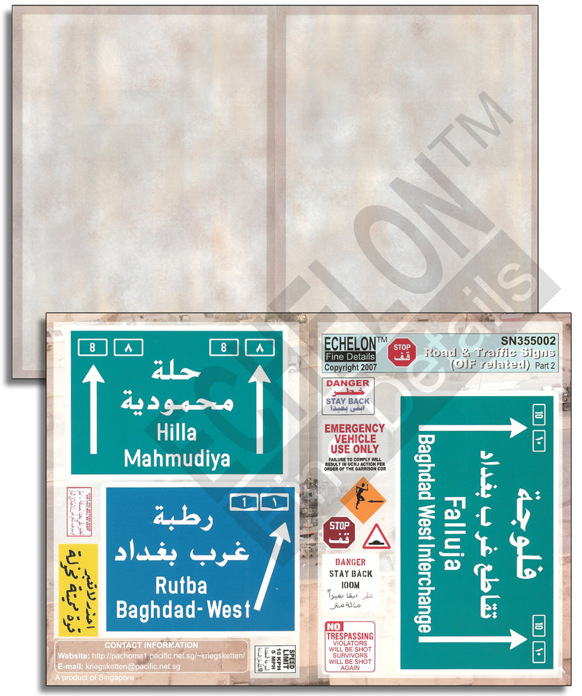 Echelon FD SN355602 1:35 Road & Traffic Signs