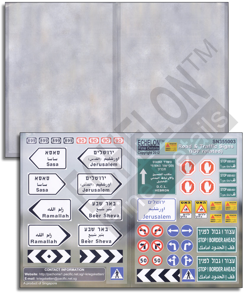 Echelon FD SN355603 1:35 Road & Traffic Signs