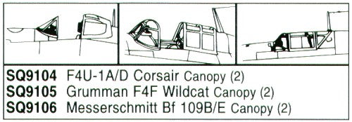 Squadron Canopies SQS9106 1:72 Messerschmitt Bf-109B/Bf-109E x 2