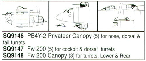 Squadron Canopies SQS9146 1:72 PB4Y-2 Privateer Turret Set