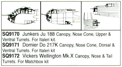 Squadron Canopies SQS9171 1:72 Dornier Do-217K canopy/Turret