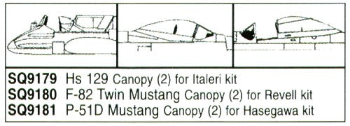Squadron Canopies SQS9181 1:72 North-American P-51D Mustang