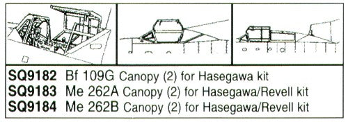 Squadron Canopies SQS9184 1:72 Messerschmitt Me-262B