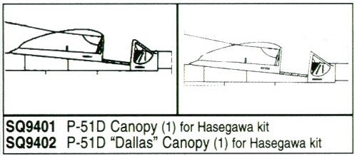 Squadron Canopies SQS9401 1:32 North-American P-51D Mustang