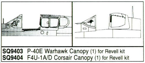 Squadron Canopies SQS9404 1:32 Vought F4U-1A/F4U-1D Corsair