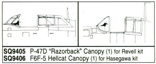 Squadron Canopies SQS9405 1:32 Republic P-47D Thunderbolt 'Razorback'