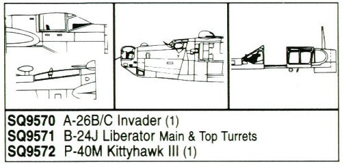 Squadron Canopies SQS9570 1:48 Douglas A-26B/A-26C Invader main & rear canopies