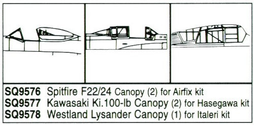 Squadron Canopies SQS9578 1:48 Westland Lysander Mk.III x 1