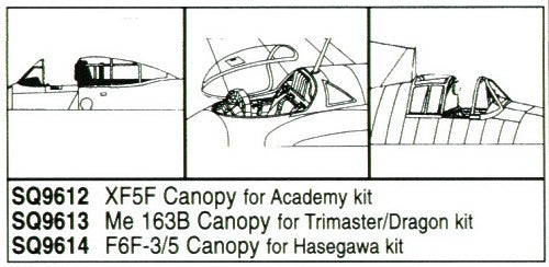 Squadron Canopies SQS9614 1:48 Grumman F6F-3/F6F-5 Hellcat