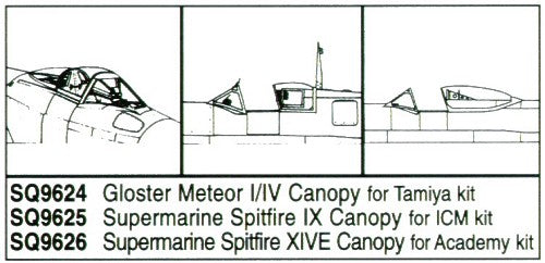 Squadron Canopies SQS9626 1:48 Supermarine Spitfire Mk.XIVe