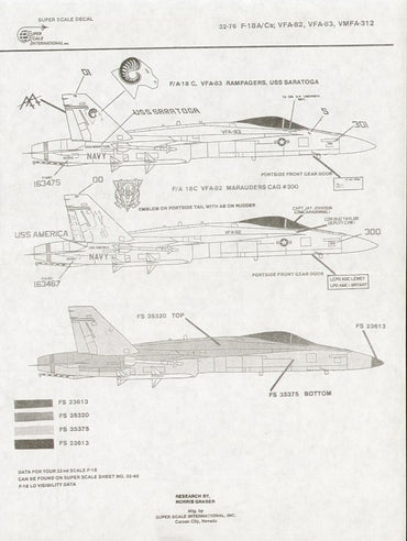 Superscale SS32076 1:32 McDonnell-Douglas F/A-18C