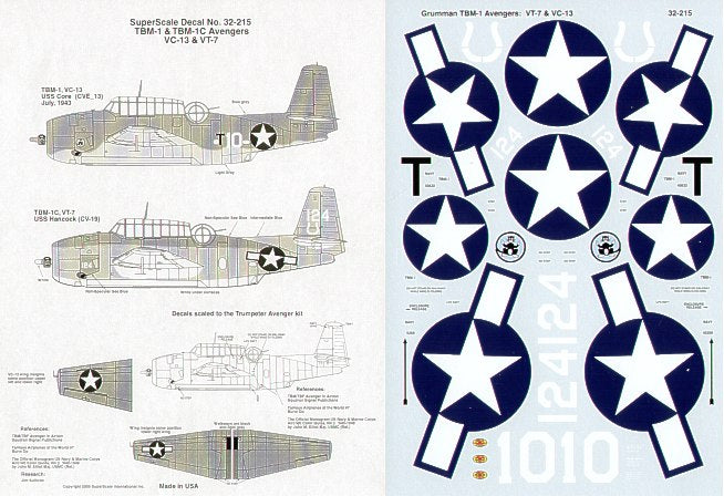 Microscale SS32215 1:32 Grumman TBM-1C Avenger