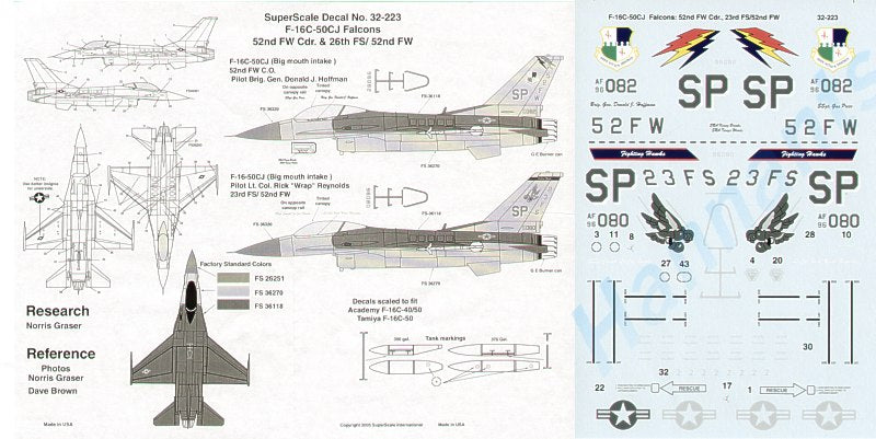 Microscale SS32223 1:32 F-16C -50CJ Big Mouth 52nd FG Spangdahlem
