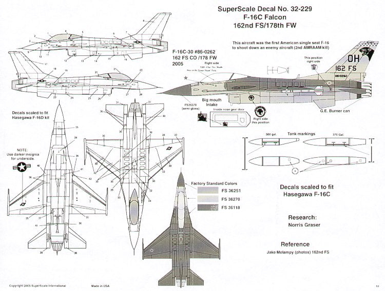 Microscale SS32229 1:32 Lockheed-Martin F-16C Fighting Falcon