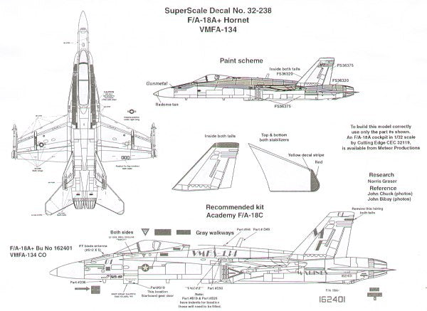 Superscale SS32238 1:32 McDonnell-Douglas F/A-18+ hornet