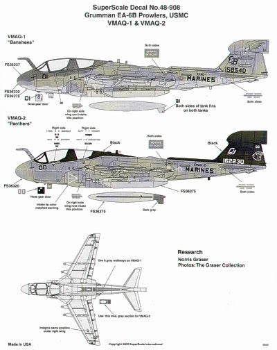 Microscale SS480908 1:48 Grumman EA-6B Prowlers