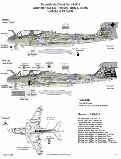 Microscale SS480909 1:48 Grumman EA-6B Prowlers