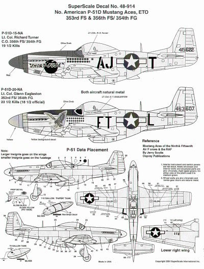 Microscale SS480914 1:48 North-American P-51D Mustang Aces