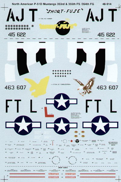 Microscale SS480914 1:48 North-American P-51D Mustang Aces