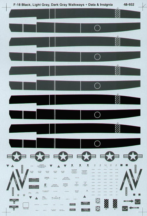 Microscale SS480932 F/A-18 Walkways Grey & Black Decals 1:48