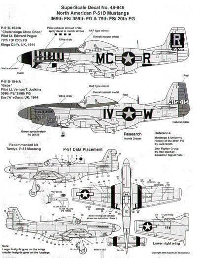 Microscale SS480949 1:48 North-American P-51D Mustangs