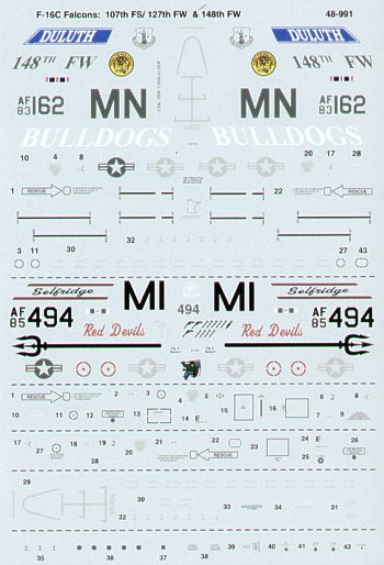 Microscale SS480991 1:48 Lockheed-Martin F-16C