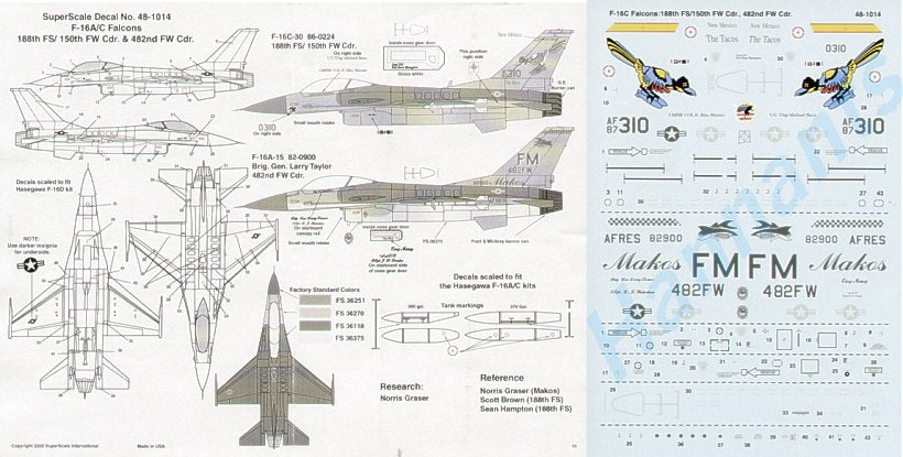 Microscale SS481014 1:48 General-Dynamics F-16A/Lockheed-Martin F-16C