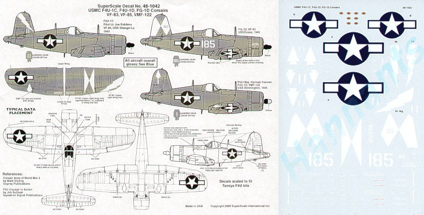 Microscale SS481042 1:48 Vought F4U-1C/D Corsairs