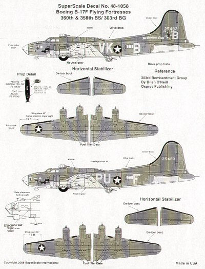 Microscale SS481058 1:48 Boeing B-17F Flying Fortress