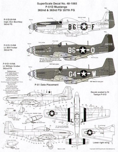 Microscale SS481065 1:48 North-American P-51D Mustangs 357th FG