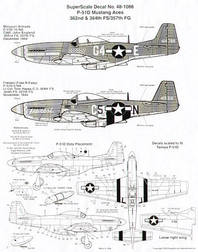 Microscale SS481066 1:48 North-American P-51D Mustangs 357th FG