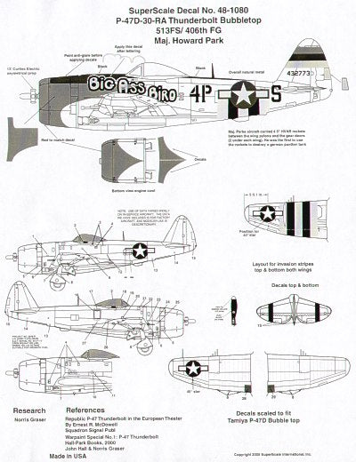 Microscale SS481080 1:48 Republic P-47D Thunderbolt 'Bubbletop'
