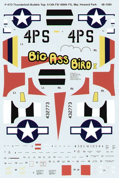 Microscale SS481080 1:48 Republic P-47D Thunderbolt 'Bubbletop'