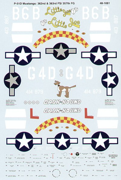 Microscale SS481081 1:48 North-American P-51D Mustangs 357 FG