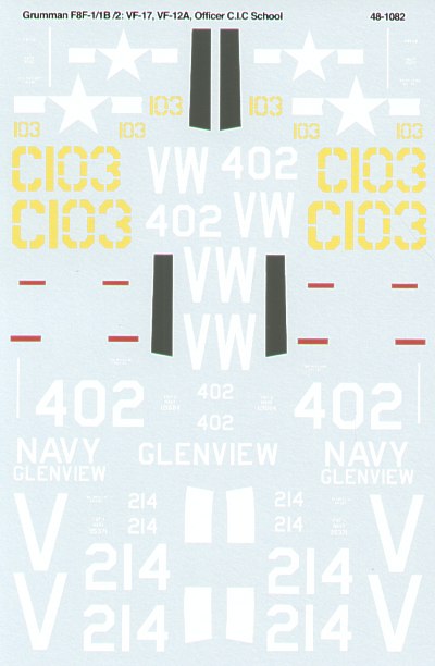 Microscale SS481082 1:48 Grumman F8F-1 Bearcats