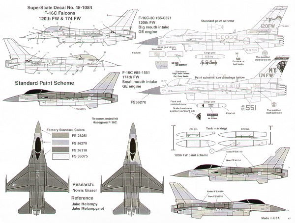 Microscale SS481084 1:48 Lockheed-Martin F-16C Falcons