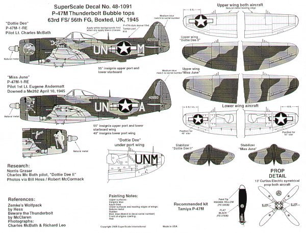 Microscale SS481091 1:48 Republic P-47M Thunderbolt 63rd FS/56th FG Boxted