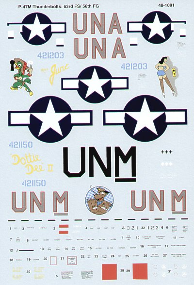 Microscale SS481091 1:48 Republic P-47M Thunderbolt 63rd FS/56th FG Boxted